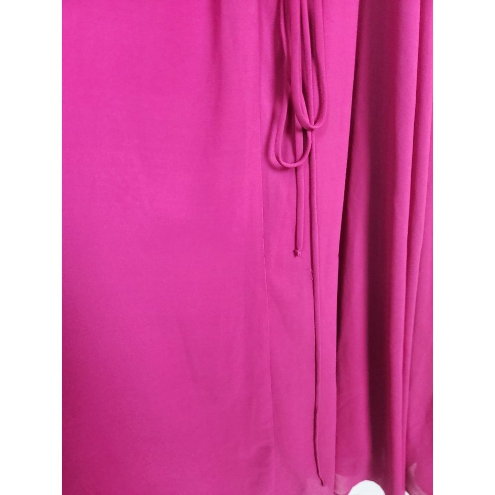 Lulus Women's Sz. S Strappy To Be Here Magenta Lace-Up Maxi Dress - Picture 9 of 10